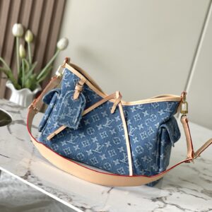 Louis Vuitton Carryall Cargo Small Handbag in Blue Denim