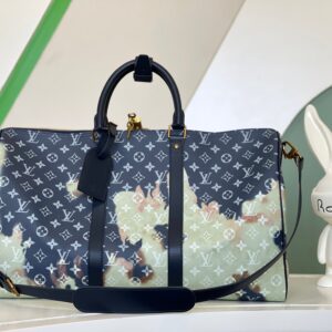 Louis Vuitton Keepall 50 Travel Bag in Monogram Eclipse Canvas