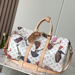 Louis Vuitton Keepall Bandoulière 45 Travel Bag in Monogram Dune Canvas