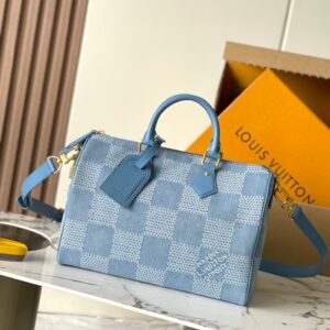 Louis Vuitton Speedy 30 Bandoulière Denim Handbag