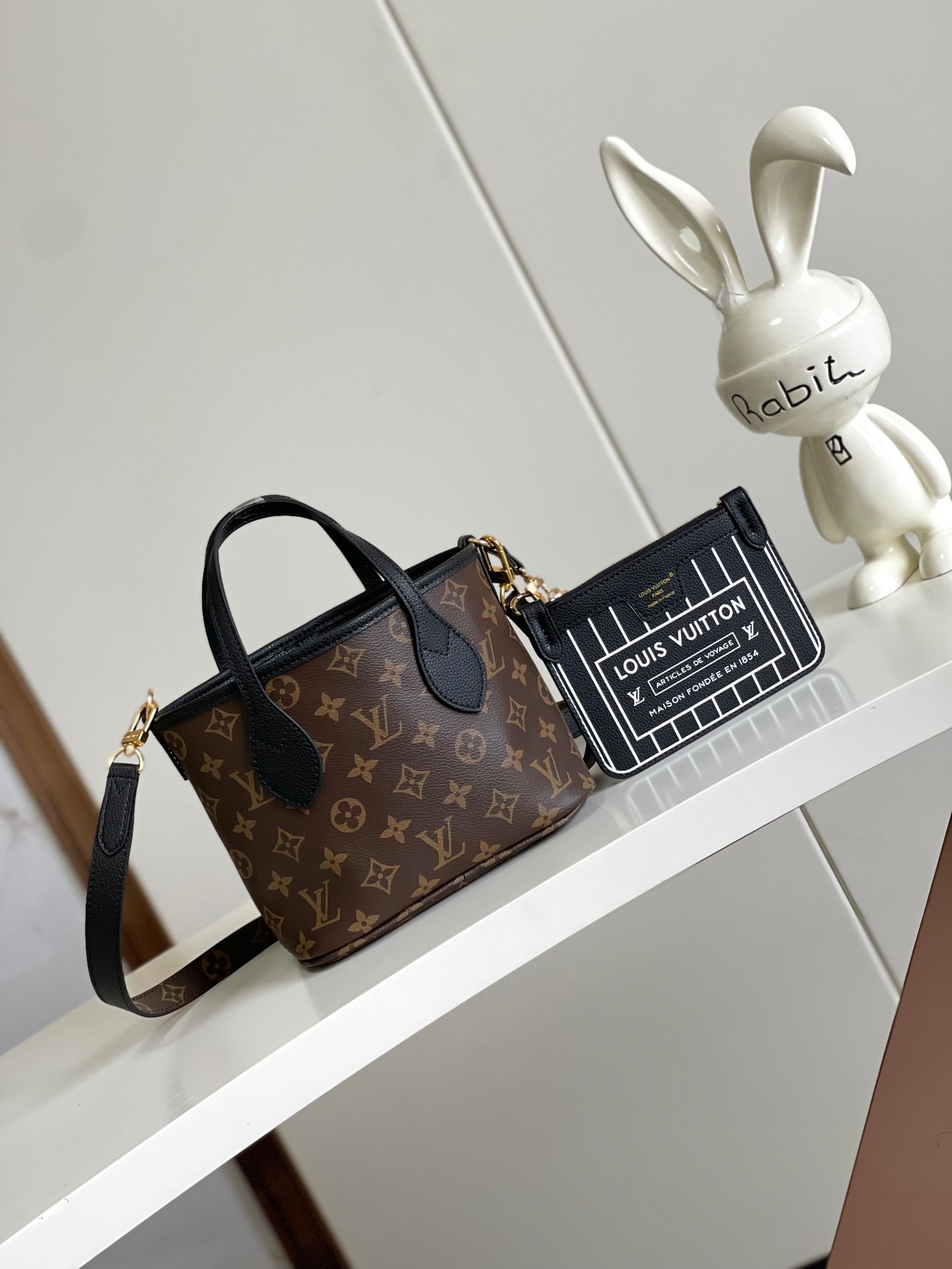 Neverfull BB Handbag in Damier Azur Canvas