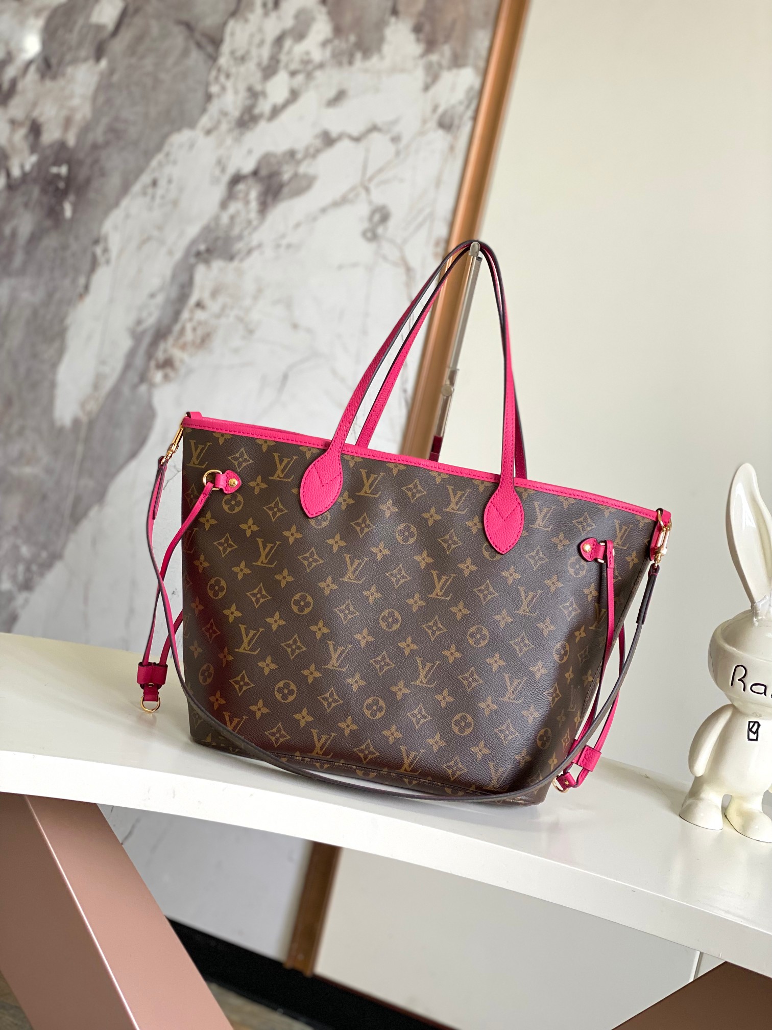 Neverfull MM Damier Azur Canvas Tote Bag