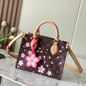 Louis Vuitton x Murakami OnTheGo Small Handbag in Cherry Blossom Monogram