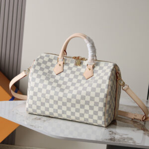 Louis Vuitton Speedy Bandoulière 30 Crossbody Bag in Damier Azur Canvas