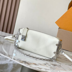Leather Slim Trunk Handbag M12560 – White Dynamic Chip Edition