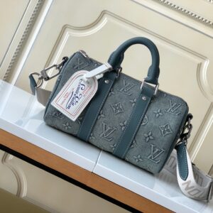 Louis Vuitton Keepall Bandoulière 25 Monogram Washed Denim Handbag