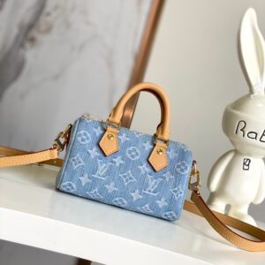 Louis Vuitton Nano Speedy Monogram Denim Top-Handle Bag