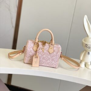 Louis Vuitton Speedy Bandoulière 20 Monogram Emblème Pink Embroidered Crossbody Bag