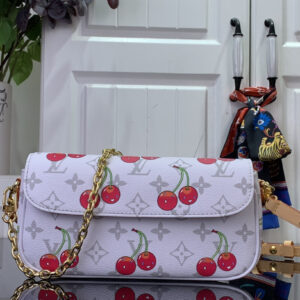 Louis Vuitton x Takashi Murakami Wallet on Chain Ivy, White Cherry