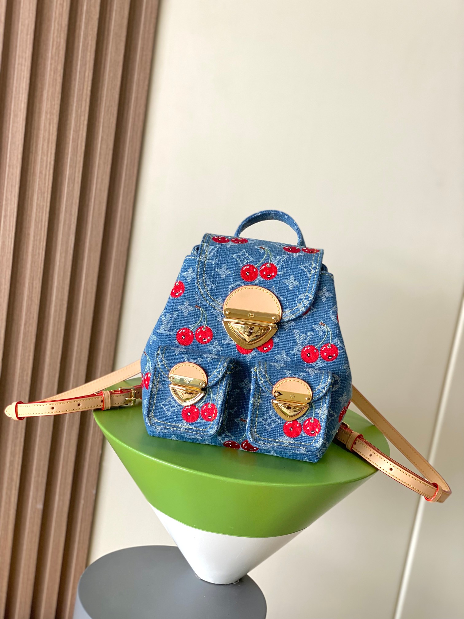 Louis Vuitton x Takashi Murakami Venice Shoulder Bag in Cherry Denim