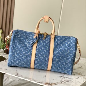Louis Vuitton Keepall Bandoulière 45 Denim Travel Bag