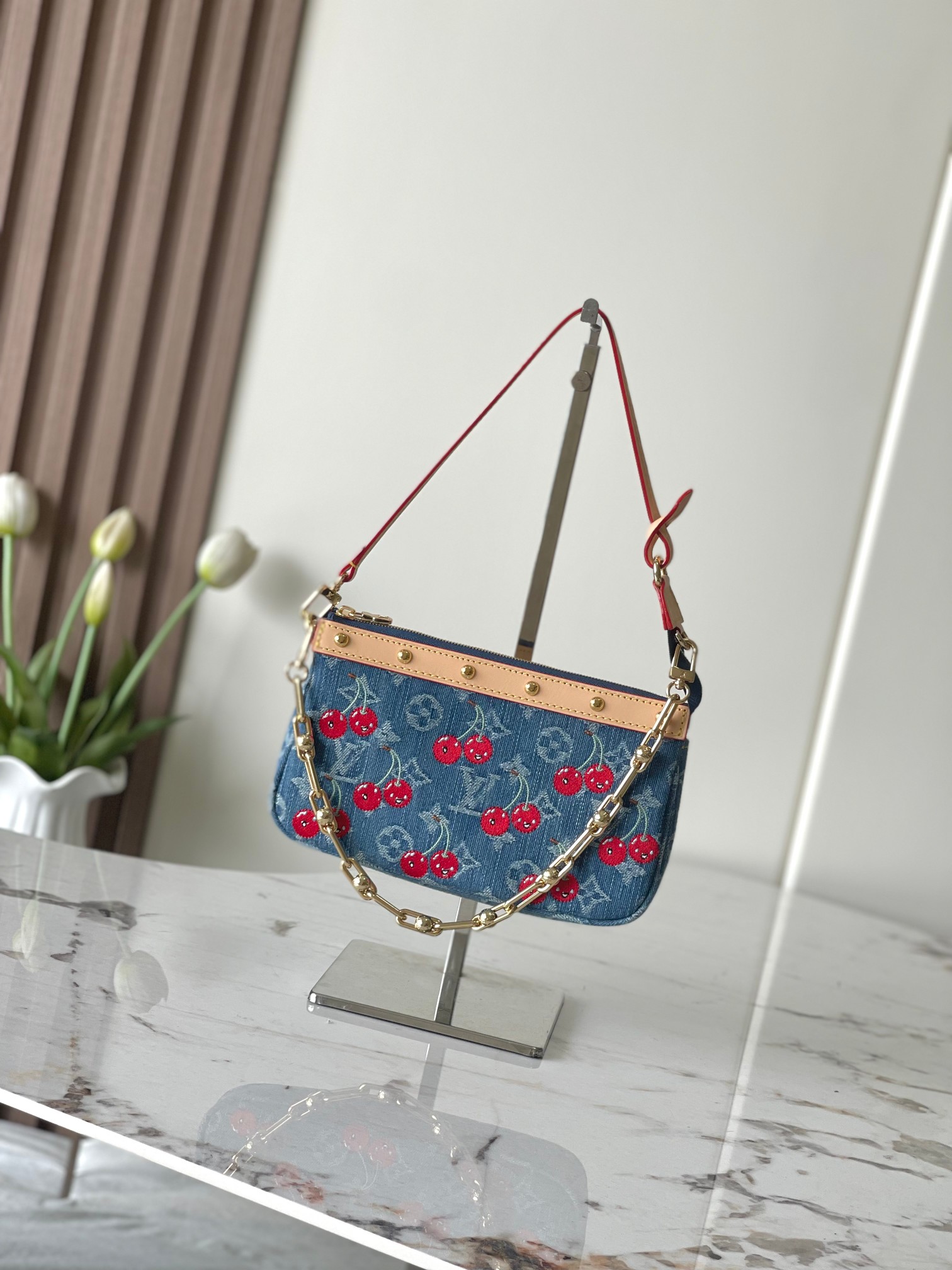 Louis Vuitton x Takashi Murakami Pochette Accessoires Monogram Denim Shoulder Bag