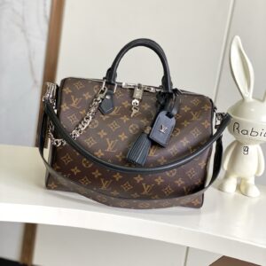Speedy Soft 30 Dark Monogram Crossbody Bag