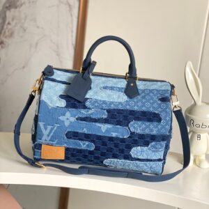 Louis Vuitton Speedy Bandoulière 40 Denim Patchwork Shoulder Bag