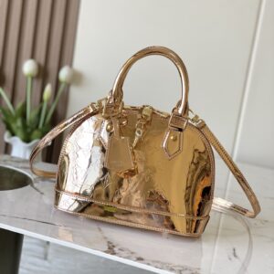 Louis Vuitton Alma BB Handbag in Silver Monogram Miroir