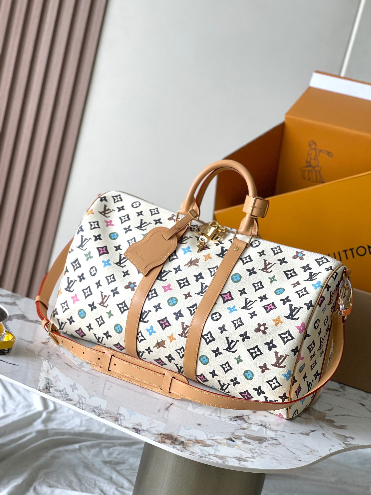 Louis Vuitton Keepall 45 Travel Bag in Damier Graphite