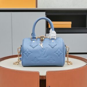 Louis Vuitton Speedy Bandoulière 20 Handbag in Blue Monogram Empreinte Leather