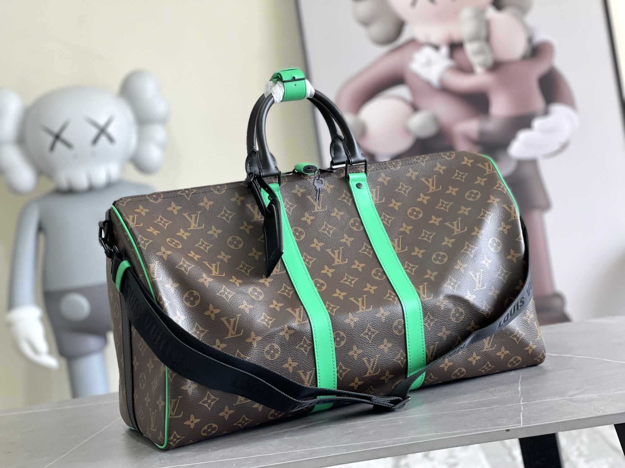 Keepall Bandoulière 50 Travel Bag in Monogram Macassar Canvas