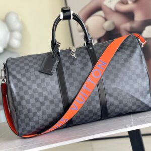 Louis Vuitton Keepall 45 Travel Bag in Monogram Eclipse Canvas