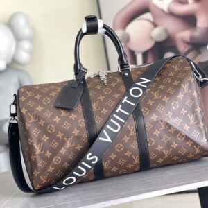 Louis Vuitton Keepall 45 Travel Bag in Monogram Eclipse Canvas