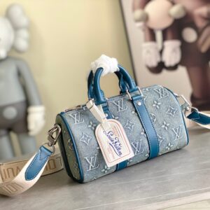 Louis Vuitton Keepall Bandoulière 25 Monogram Washed Denim Bag