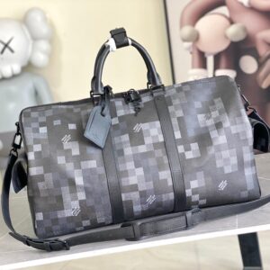 Louis Vuitton Keepall Bandoulière 50 Travel Bag in Monogram Macassar
