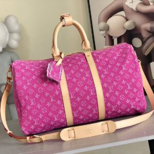 Louis Vuitton Keepall Bandoulière 45 Travel Bag in Light Blue Denim