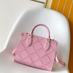 Louis Vuitton OnTheGo Tote in Monogram-Patterned Leather