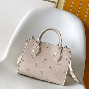 Louis Vuitton OnTheGo Small Handbag in Monogram Empreinte Leather, Iridescent Purple