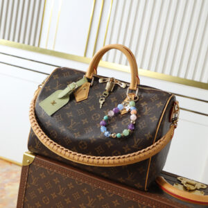 Louis Vuitton Speedy Soft 30 Lucky Handbag in Green Monogram Canvas