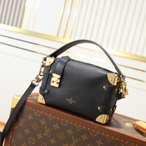 Louis Vuitton Side Trunk PM Handbag in Black Leather