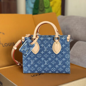 Louis Vuitton OnTheGo Mini Handbag in Blue Denim Monogram