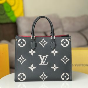 Louis Vuitton OnTheGo MM Tote Bag – Black Grained Calfskin