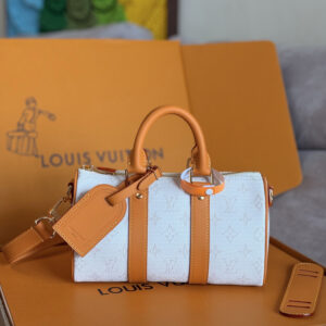 Louis Vuitton Keepall Bandoulière 25 Travel Bag in Monogram Heritage Canvas