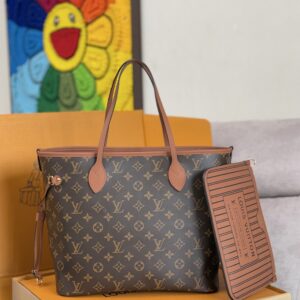 Louis Vuitton Neverfull MM Tote Bag in Damier Azur Canvas