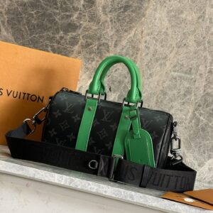 Louis Vuitton Keepall Bandoulière 25 Travel Bag in Monogram Eclipse Canvas