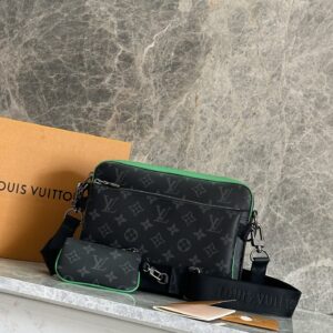 Louis Vuitton Trio Messenger Bag, Monogram Eclipse Reverse Canvas, Green, M26052