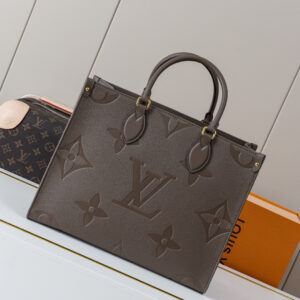 Louis Vuitton Onthego MM Tote Bag in Brown Monogram Empreinte Leather