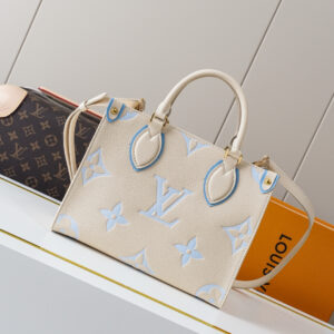 Louis Vuitton OnTheGo Small Tote Bag in Bicolor Monogram Empreinte Leather