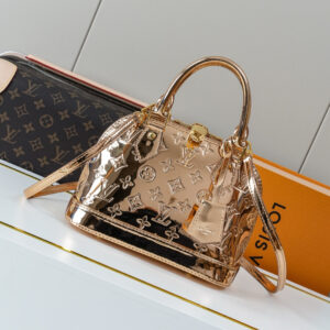 Louis Vuitton Alma BB Handbag in Brown Coated Canvas
