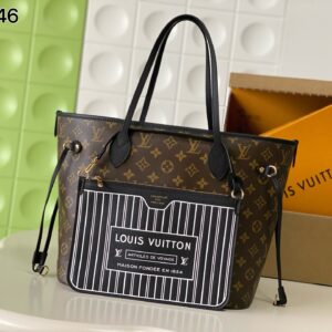 Neverfull MM Damier Azur Canvas Tote Bag