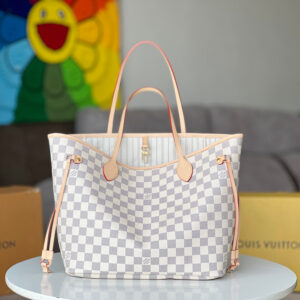 Louis Vuitton Neverfull Classic Shopping Tote with Removable Zipper Pouch