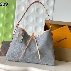 Louis Vuitton CarryAll Medium Tote Bag in Gray Denim