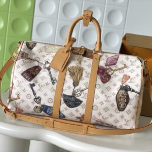 Louis Vuitton Keepall Bandoulière 45 Travel Bag in Monogram Dune Canvas