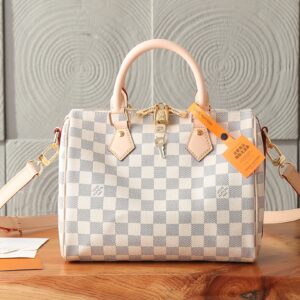 Louis Vuitton Speedy Bandoulière 25 Handbag in Damier Azur Canvas
