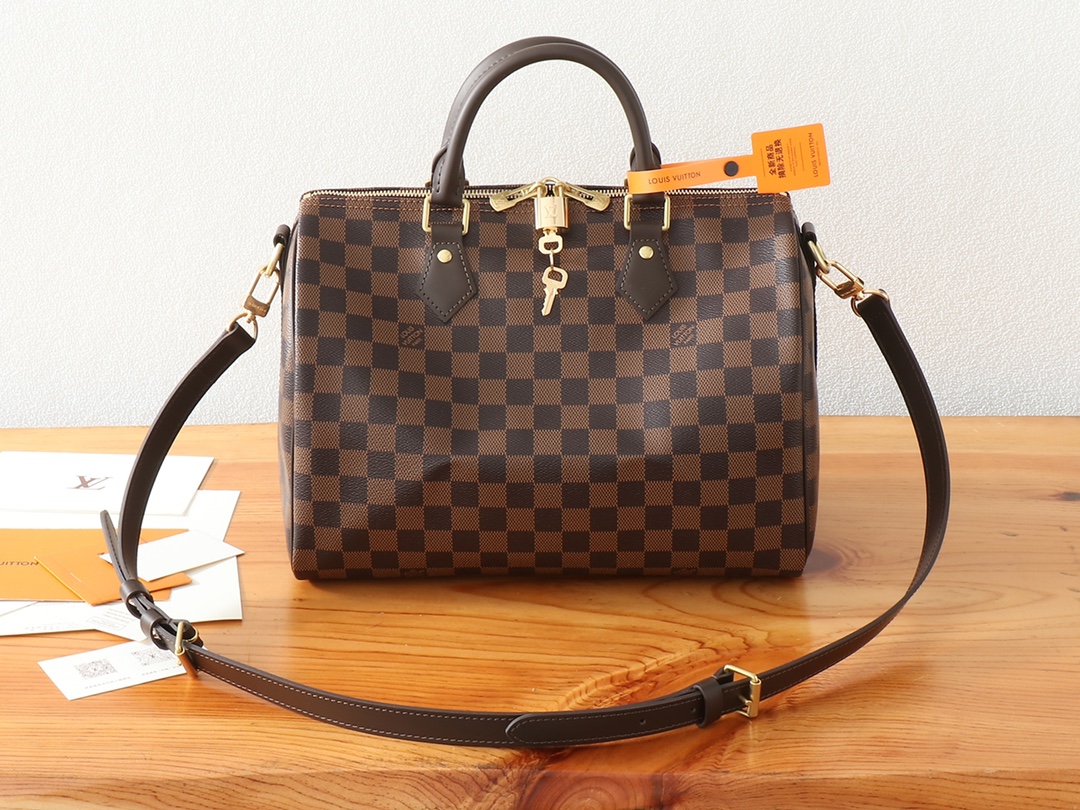 Speedy Bandoulière 30 Handbag in Damier Ebene Canvas