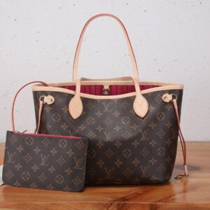 Neverfull Small Tote Bag in Damier Azur Canvas