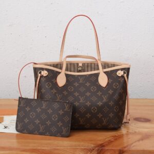 Neverfull Small Tote Bag in Damier Azur Canvas