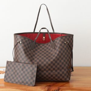 Louis Vuitton Neverfull Large Tote Bag in Damier Ebene Canvas