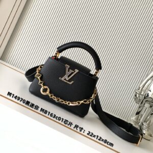 Louis Vuitton Capucines BB Mini Handbag in Black Taurillon Leather